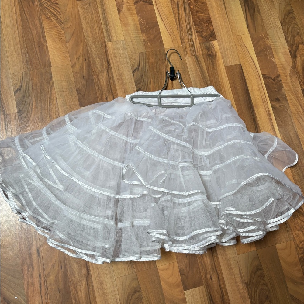 Elegant White Layered Skirt crinoline girls under layer
